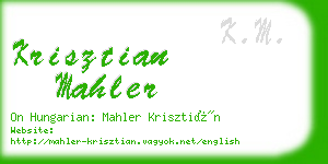 krisztian mahler business card